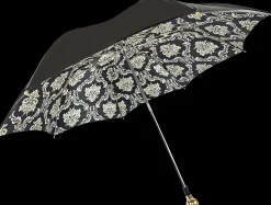 Il Marchesato Black double canopy umbrella with damask design Outlet