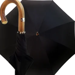 Il Marchesato Black Umbrella with Chestnut Handle Best