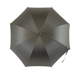 Il Marchesato Black&White umbrella with Malacca Wood hand-curved New