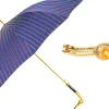 Il Marchesato Blue & Bordeaux Striped Gold Snake Umbrella Outlet