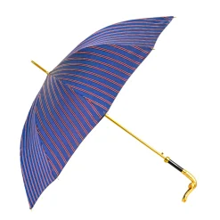 Il Marchesato Blue & Bordeaux Striped Gold Snake Umbrella Outlet