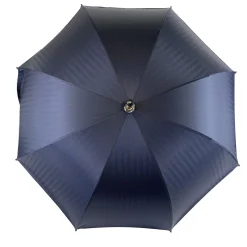 Il Marchesato Blue Navy umbrella with Natural Chestnut Wood hand-curved Best