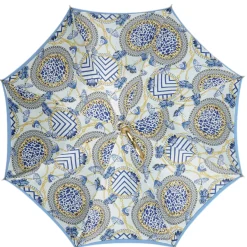 Il Marchesato Blue Royalty: Light Blue Umbrella with Elegant Gold Handle Outlet