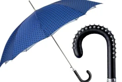 Il Marchesato Blue Umbrella with Textured Scales and Rock-Style Studded Handle Discount