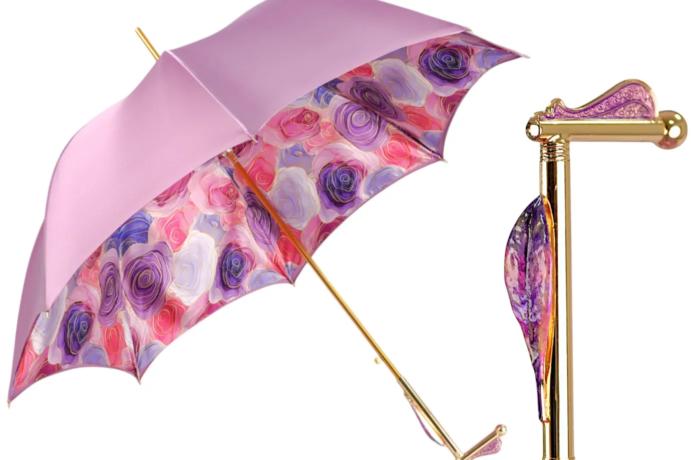 Il Marchesato Blushing Elegance: Pink Umbrella with Delicate Floral Accents Best