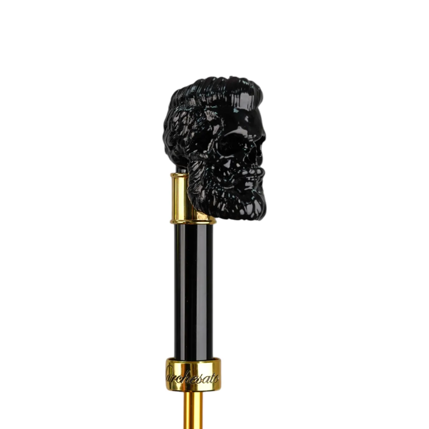 Il Marchesato Bold Burgundy Umbrella with Artisan Skull Handle for a Unique Style Fashion