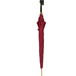 Il Marchesato Bold Burgundy Umbrella with Artisan Skull Handle for a Unique Style Fashion