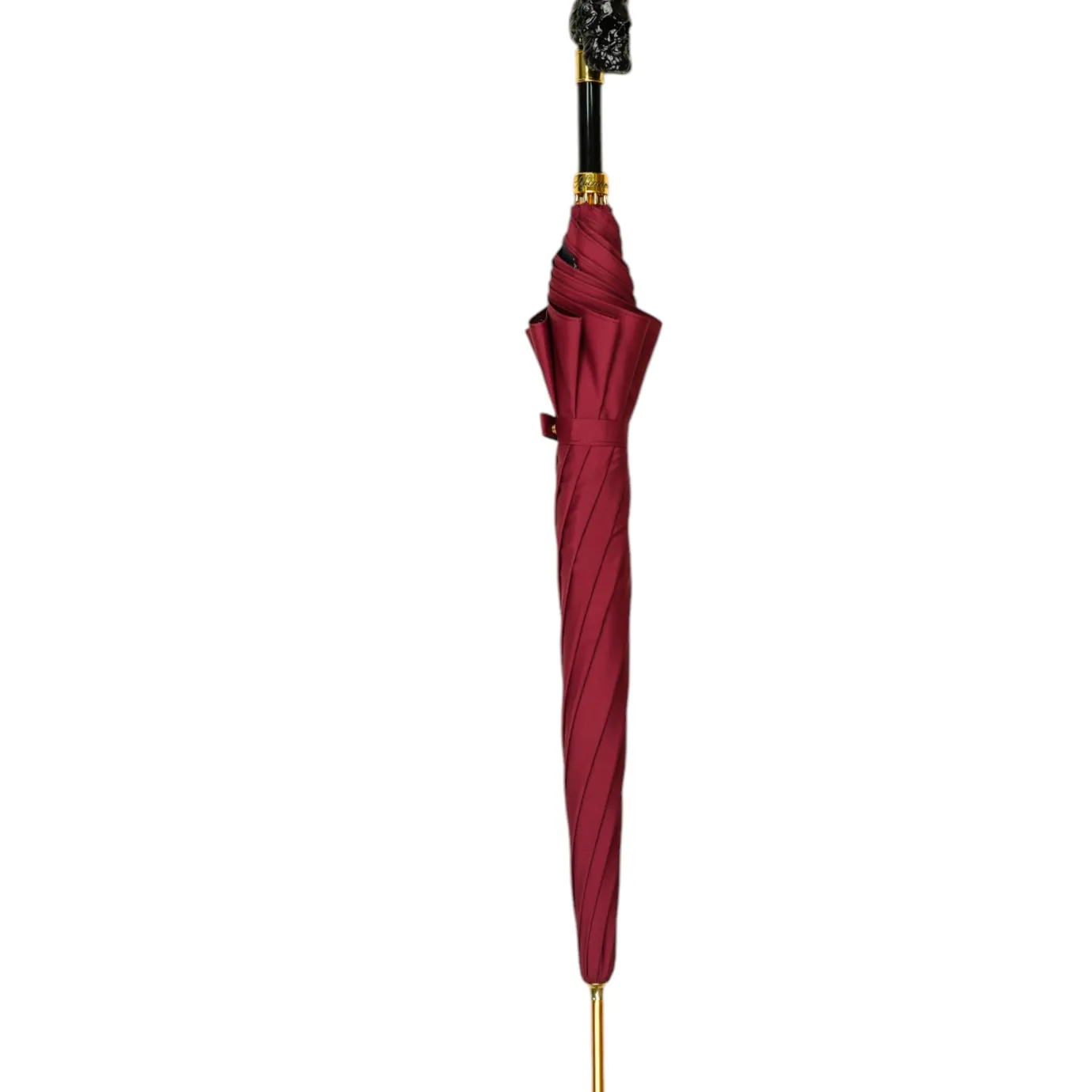 Il Marchesato Bold Burgundy Umbrella with Artisan Skull Handle for a Unique Style Fashion