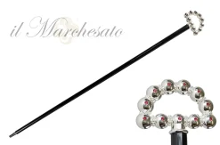 Il Marchesato bright walking stick with spheres and crystals Sale
