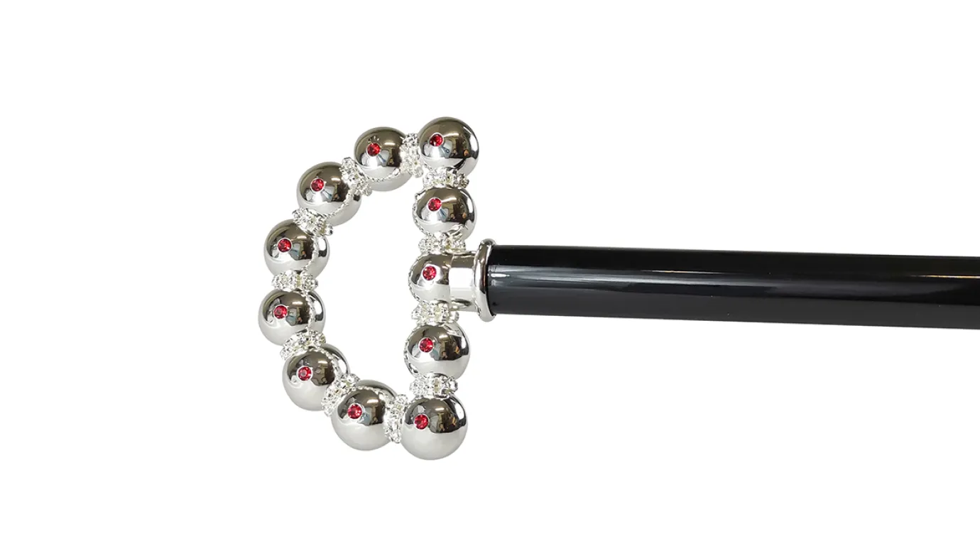 Il Marchesato bright walking stick with spheres and crystals Sale
