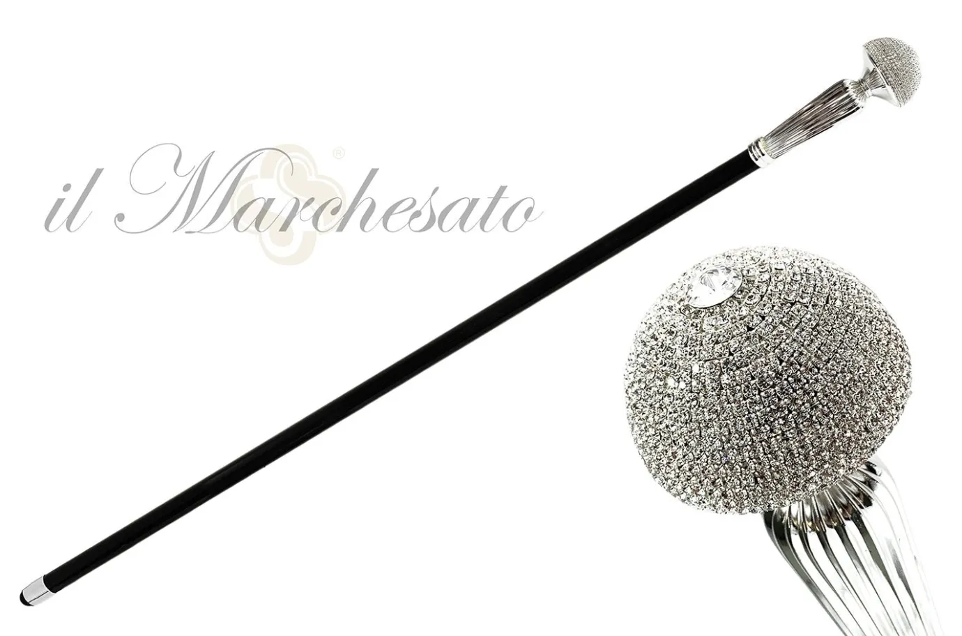 Il Marchesato Brilliant Walking Stick Crystals Encrusted Outlet