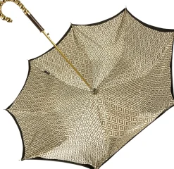 Il Marchesato Brown Umbrella With Rhombus Pattern Inside Outlet