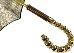 Il Marchesato Brown Umbrella With Rhombus Pattern Inside Outlet