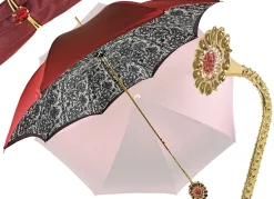 Il Marchesato Burgundy shimmering with internal lace design New