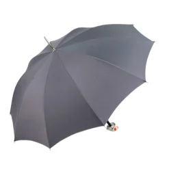 Il Marchesato Carnival of Shadows: Grey Umbrella with Intricate Clown Handle New