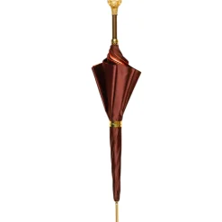 Il Marchesato Chic Companion: Red Umbrella with Gold Chihuahua Handle Hot