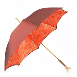 Il Marchesato Chic Companion: Red Umbrella with Gold Chihuahua Handle Hot