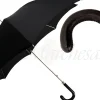 Il Marchesato Classic Gentlemen's Black Umbrella With Leather Handle Clearance