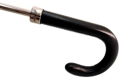 Il Marchesato Classic Gentlemen's Black Umbrella With Leather Handle Clearance