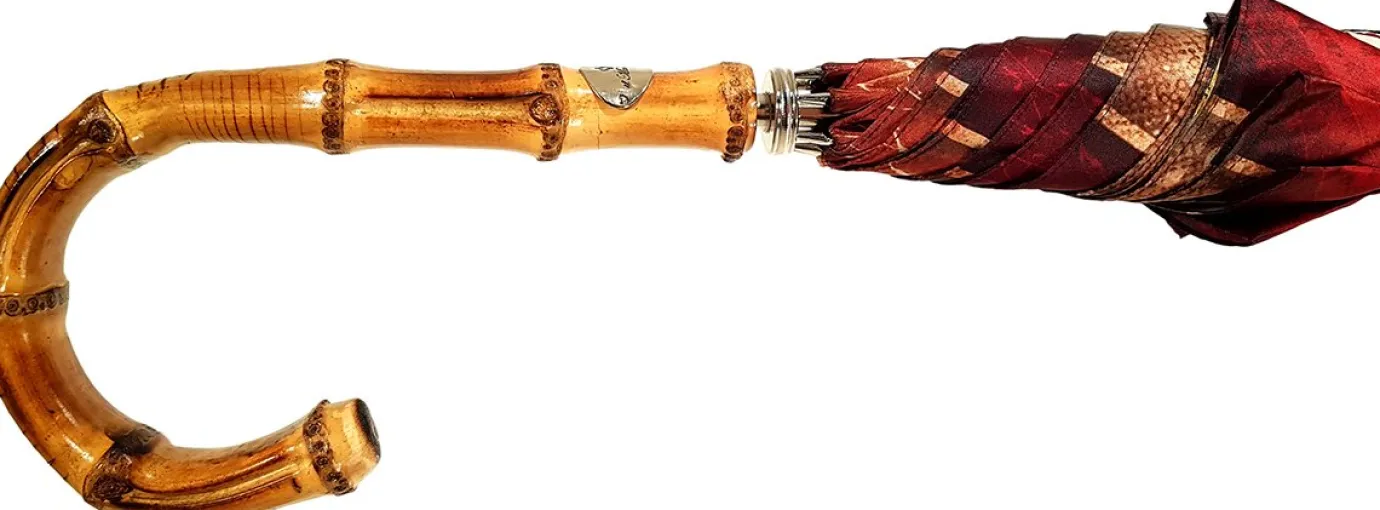 Il Marchesato Classic Striped Men's Umbrella - Bamboo Handle - New Exclusive Design Best Quality handcrafted in Italy Best