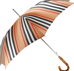 Il Marchesato Classic Striped Men's Umbrella - Bamboo Handle Hot