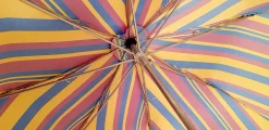 Il Marchesato Crafted Multi-Color Striped Folding Umbrella Bamboo Handle Fashion