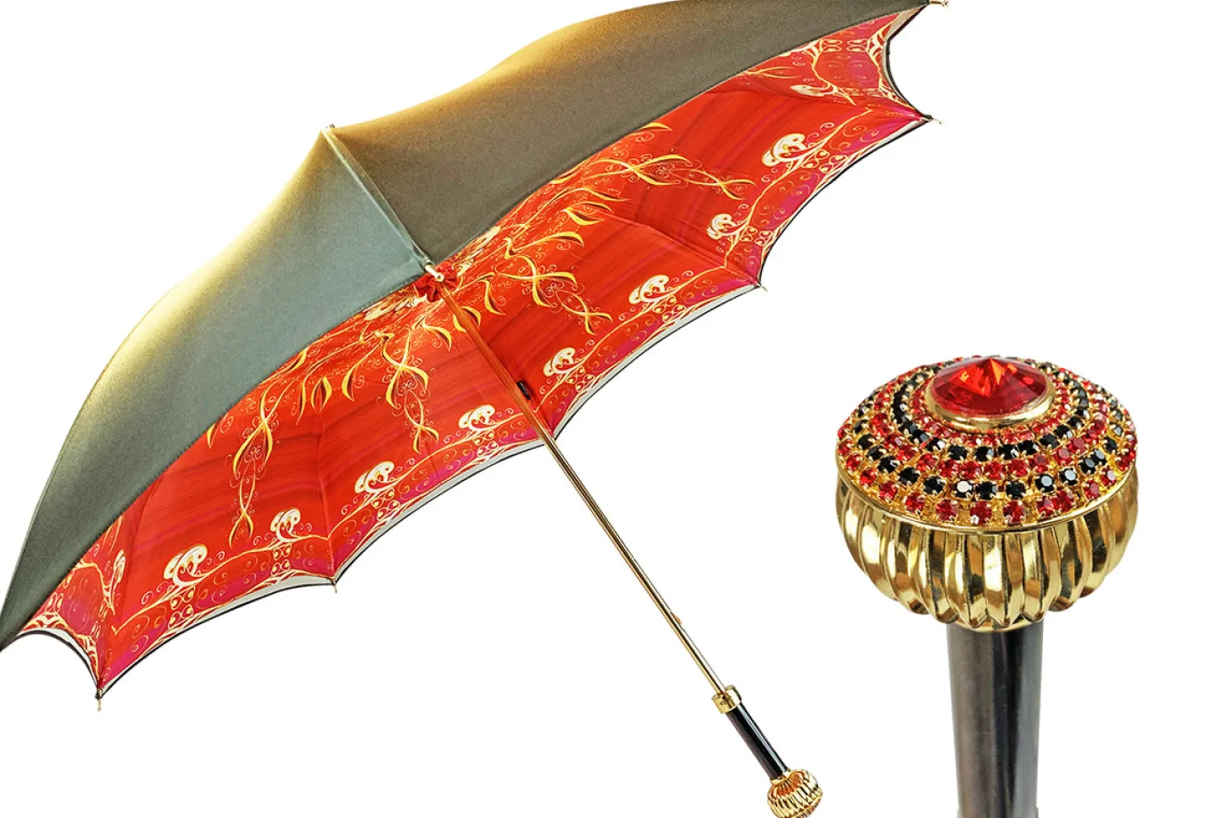 Il Marchesato Cream and red umbrella with exclusive design Clearance