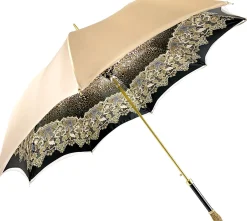 Il Marchesato Creamy Leopard Print Umbrella, Double Cloth Clearance