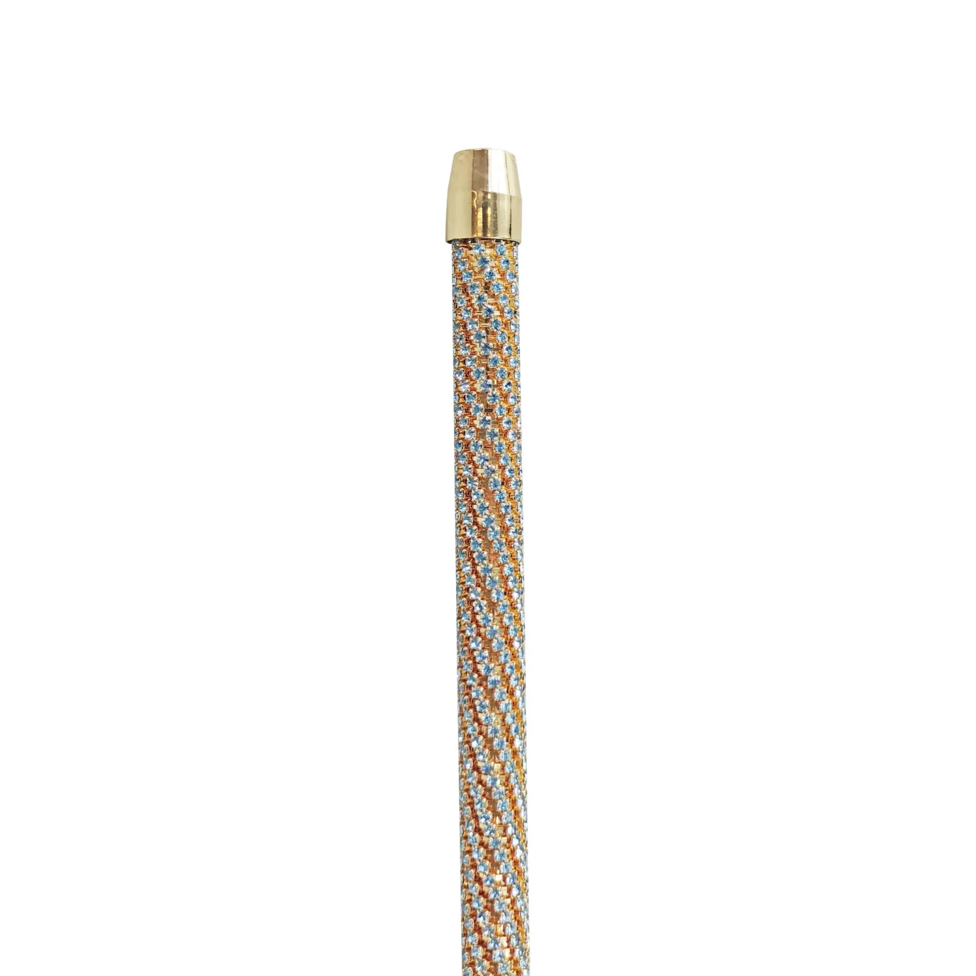 Il Marchesato Crook Walking Cane Encrusted with Aquamarine crystals Sale