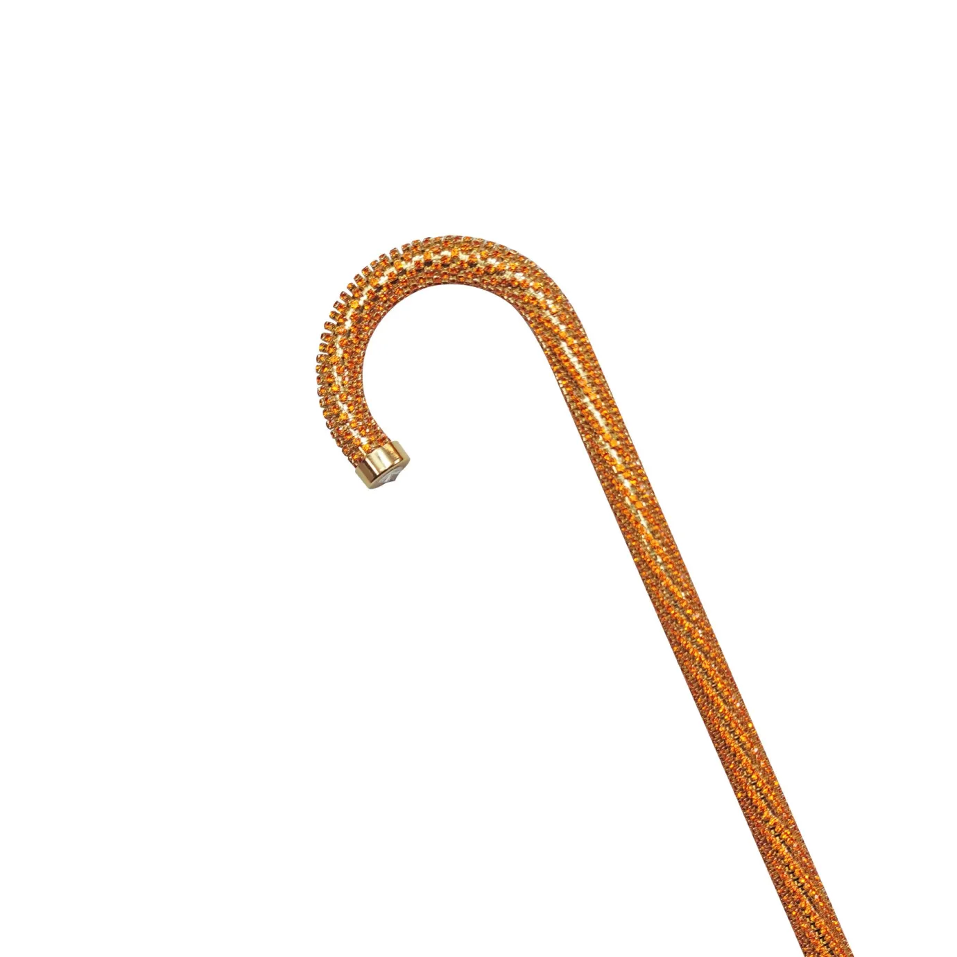 Il Marchesato Crook Walking Cane Encrusted with Orange crystals Fashion