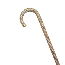 Il Marchesato Crook Walking Cane Encrusted with Aquamarine crystals Sale