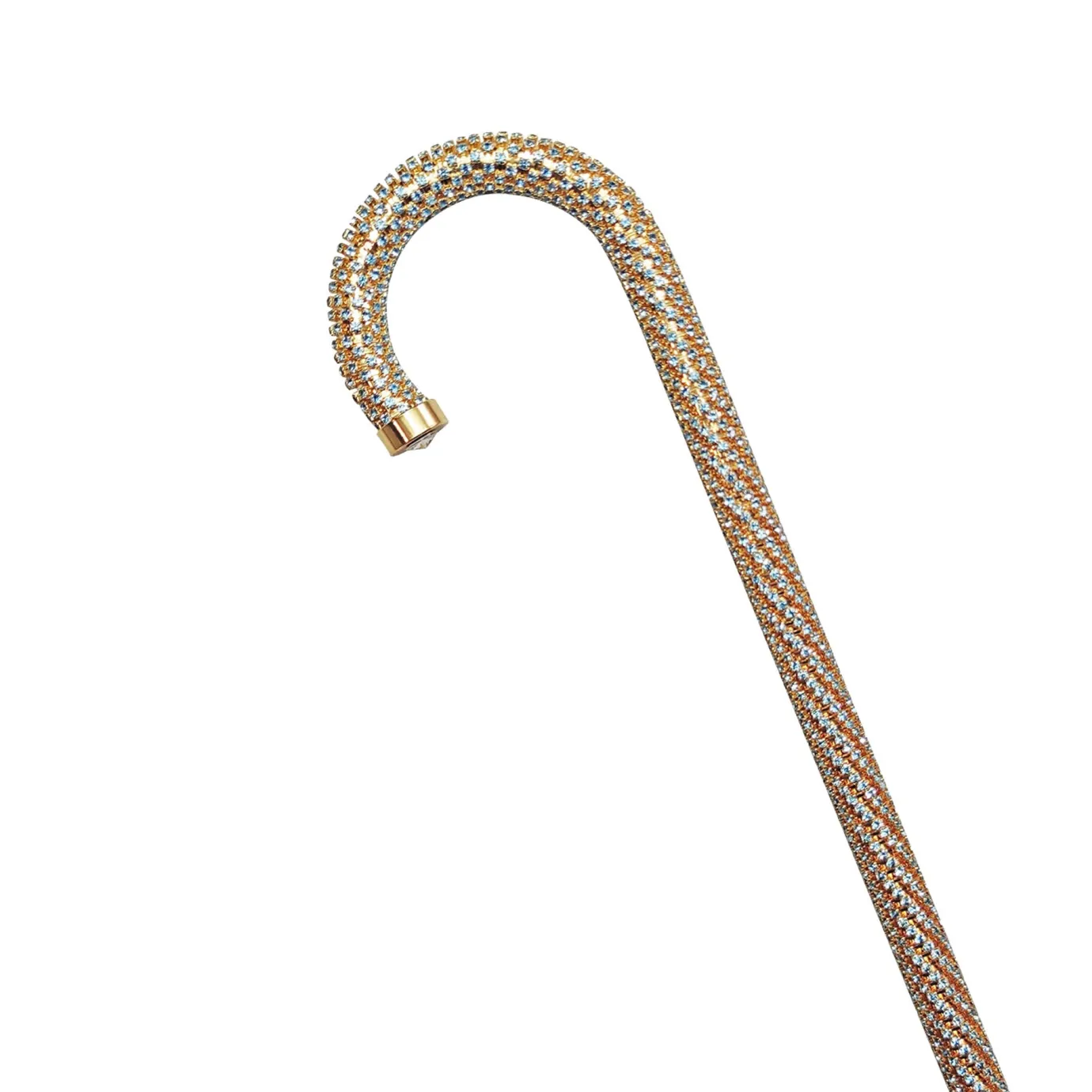 Il Marchesato Crook Walking Cane Encrusted with Aquamarine crystals Sale