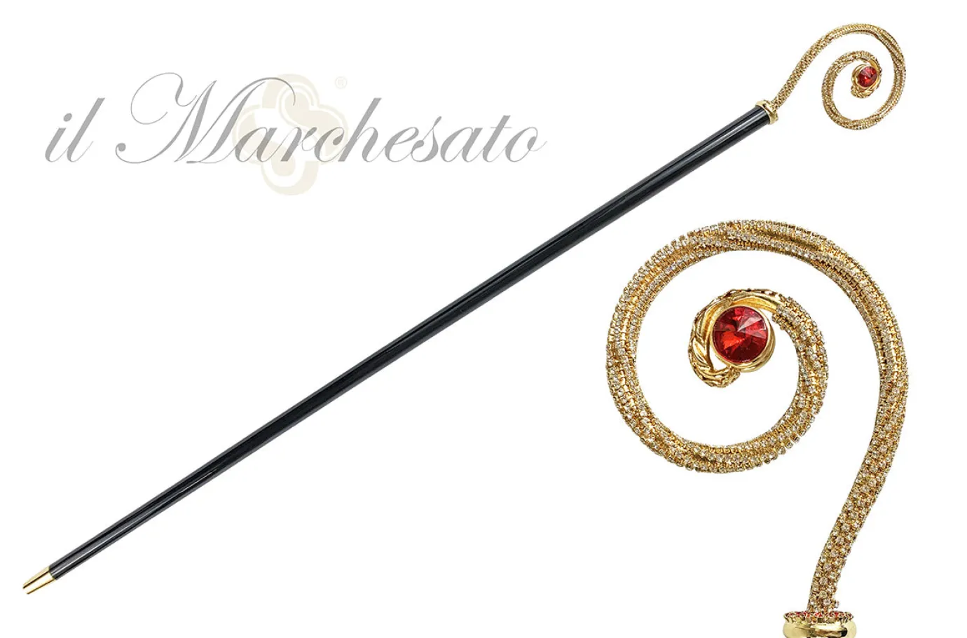 Il Marchesato Curl Walking stick with crystals Hot