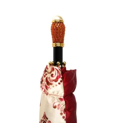 Il Marchesato Damask Splendor: Exclusive Umbrella with Damask Design in Amaranth Col Sale