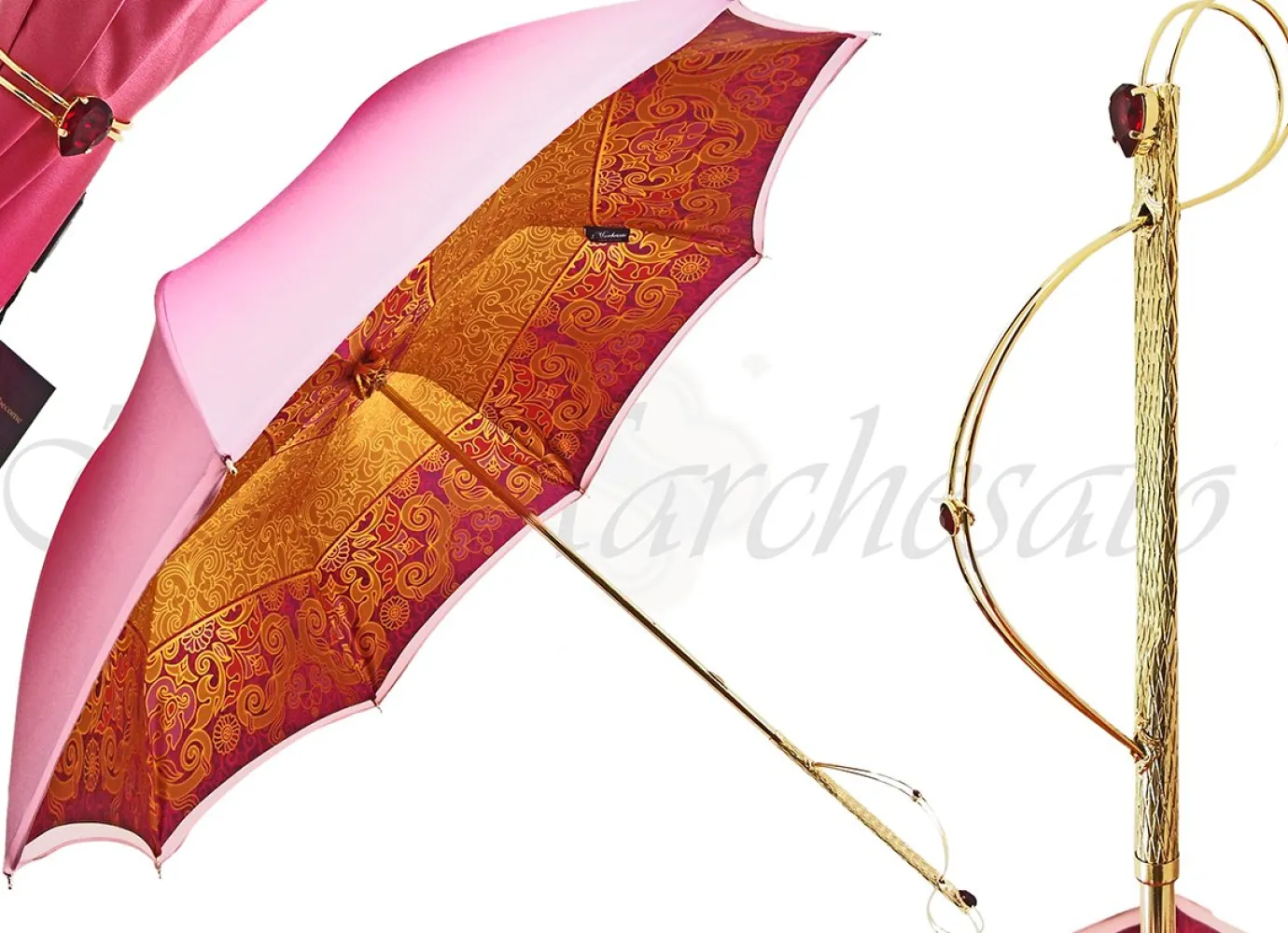Il Marchesato Double Canopy Ladies Umbrella - Designed By " " Fuchsia women umbrella Outlet