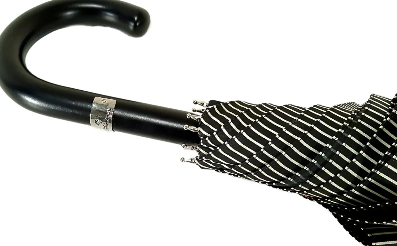 Il Marchesato Double Cloth Men's Black Striped Umbrella Hot