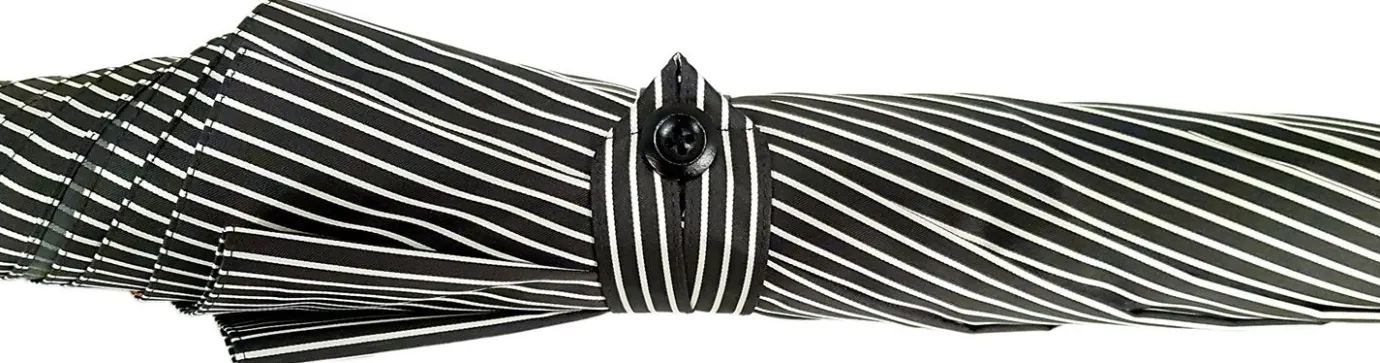 Il Marchesato Double Cloth Men's Black Striped Umbrella Hot