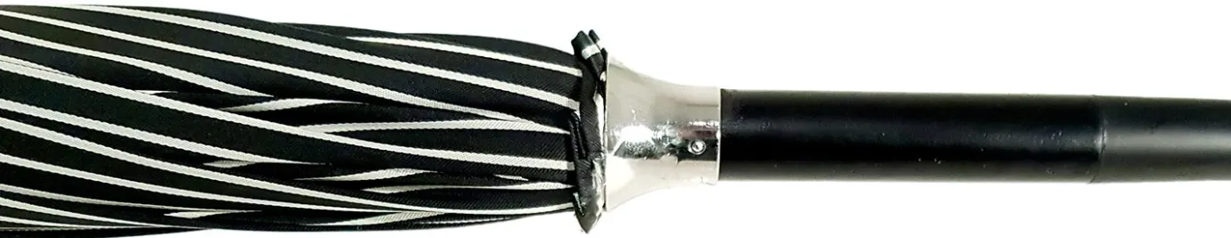 Il Marchesato Double Cloth Men's Black Striped Umbrella Hot