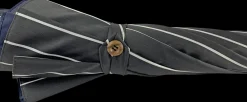 Il Marchesato Double Cloth Men's Umbrella - Grey and blu Striped Design Discount