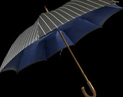 Il Marchesato Double Cloth Men's Umbrella - Grey and blu Striped Design Discount