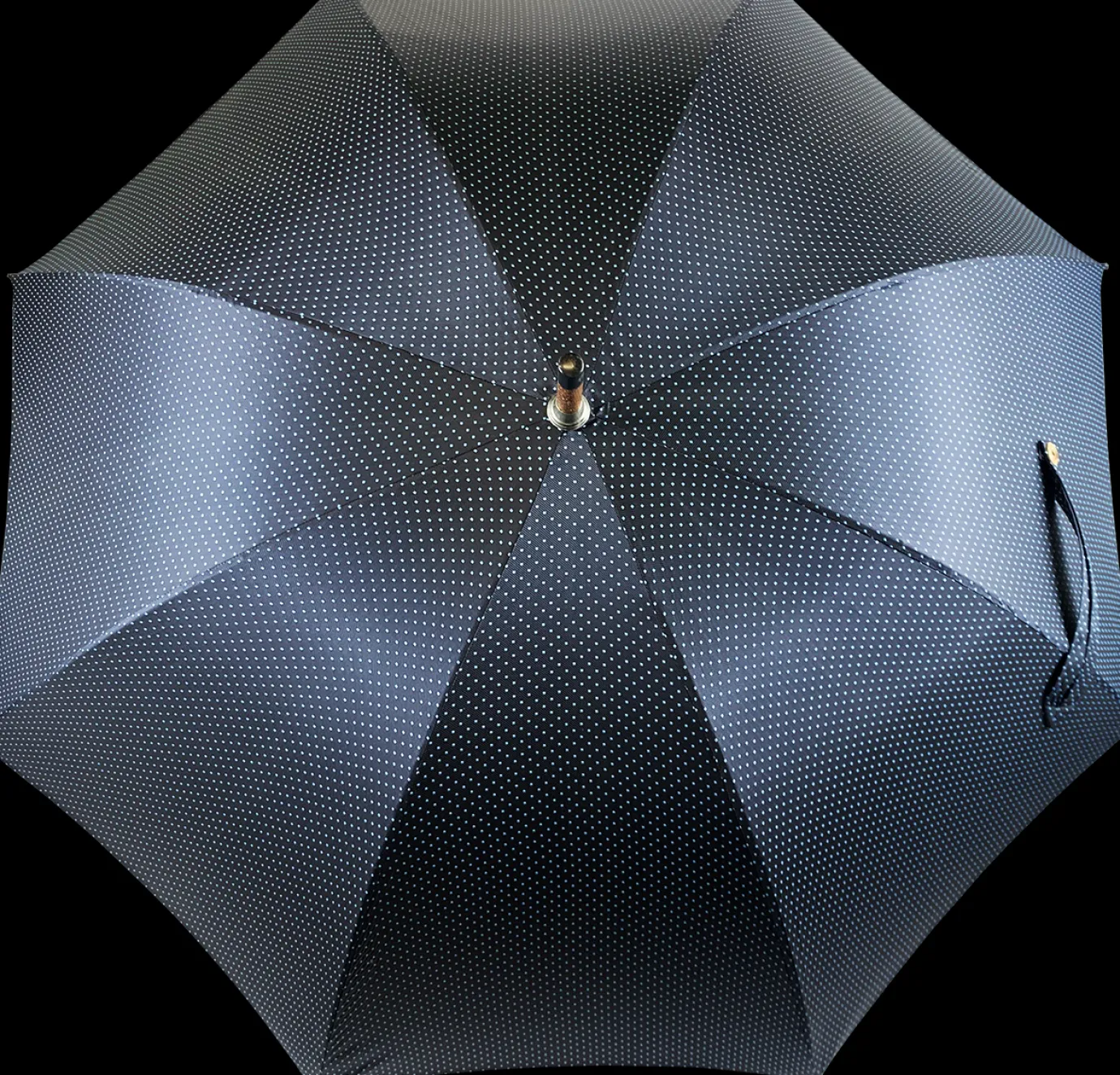Il Marchesato Double Cloth Men's Umbrella - Blue navy with dots Design New