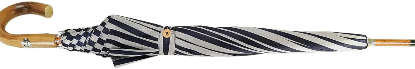 Il Marchesato Double Cloth Men's Umbrella - Blue Striped Design Best