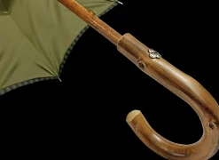 Il Marchesato Double Cloth Men's Umbrella - Dark green striped Design Sale