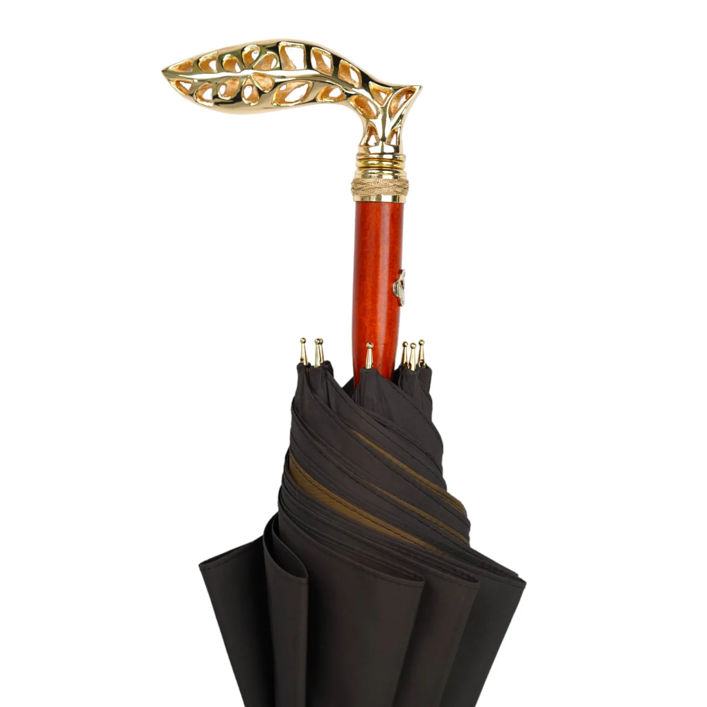 Il Marchesato Double Cloth Men's Umbrella - 24K Goldplated handle New