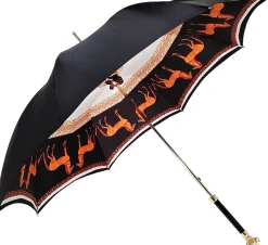 Il Marchesato Double Cloth Women's Umbrella with Printed Horses Design New