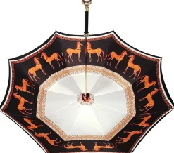 Il Marchesato Double Cloth Women's Umbrella with Printed Horses Design New