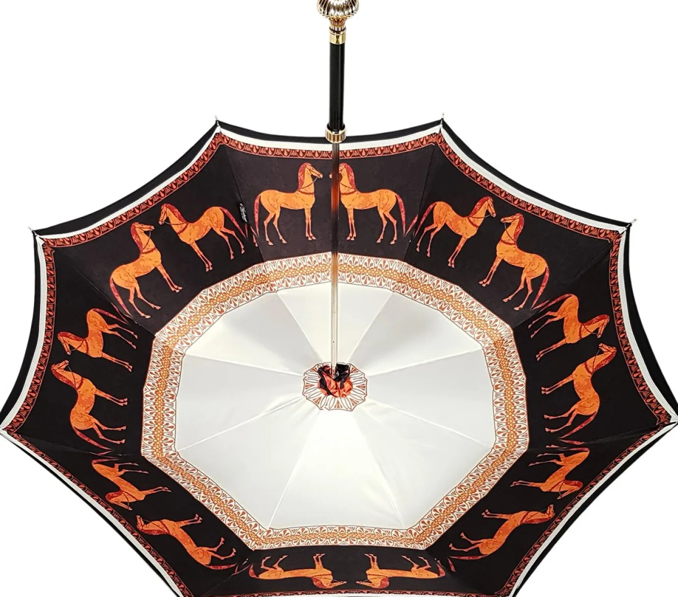 Il Marchesato Double Cloth Women's Umbrella with Printed Horses Design New