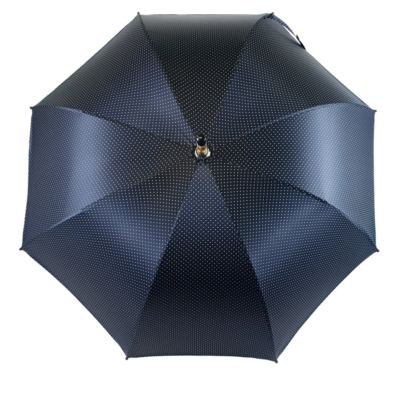 Il Marchesato Elegant Blue umbrella with Natural Chestnut Wood hand-curved Discount