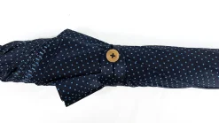 Il Marchesato Elegant Blue umbrella with Natural Chestnut Wood hand-curved Discount
