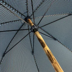 Il Marchesato Elegant Blue umbrella with Natural Chestnut Wood hand-curved Discount